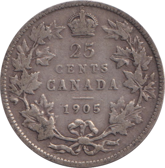 1905 SILVER CANADA 25 CENTS