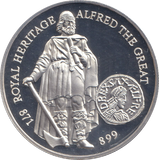 1996 SILVER PROOF TWO POUND ROYAL HERITAGE ALFRED THE GREAT