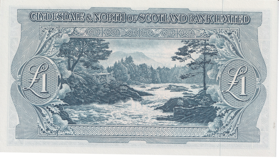 1958 ONE POUND SCOTLAND BANKNOTE FIRST RUN REF-1865