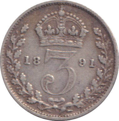 1891 THREEPENCE ( GF )