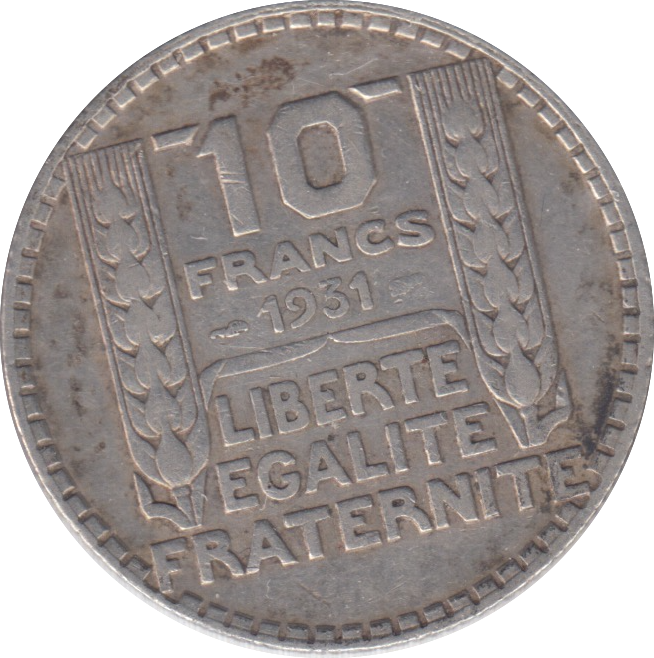 1931 SILVER FRANCE 10 FRANC
