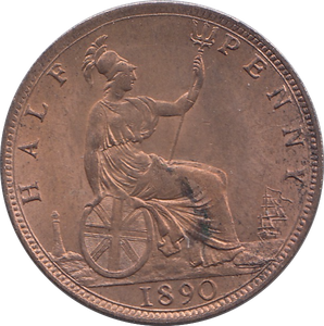 1890 HALFPENNY ( UNC )
