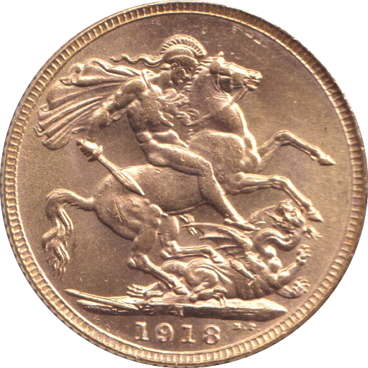 1918 GOLD SOVEREIGN ( UNC ) BOMBAY MINT