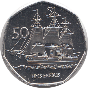 2020 50 PENCE HMS EREBUS ( BU )