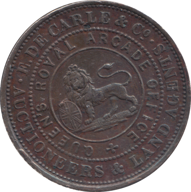 1855 AUSTRALIA PENNY TOKEN MELBOURNE