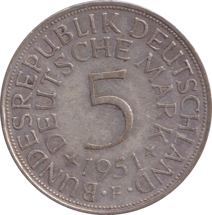 1951 5 MARK GERMANY