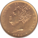 1830 GOLD SOVEREIGN ( EF )