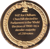 1974 SILVER GOLD PLATED WINSTON CHURCHILL ELECTION MEDALLION