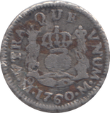 1760 MEXICAN SPANISH COLONIAL HALF REAL