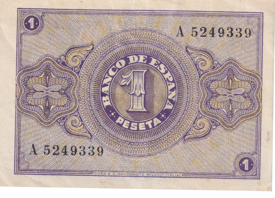 1938 1 PESTA SPAIN BANKNOTE REF-1860