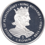 1999 SILVER PROOF ONE CROWN KING RICHARD I