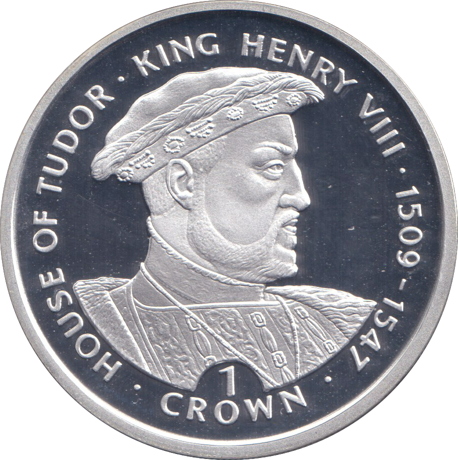 1999 SILVER PROOF ONE CROWN KING HENRY VIII