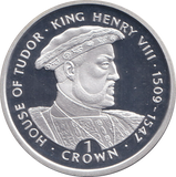 1999 SILVER PROOF ONE CROWN KING HENRY VIII