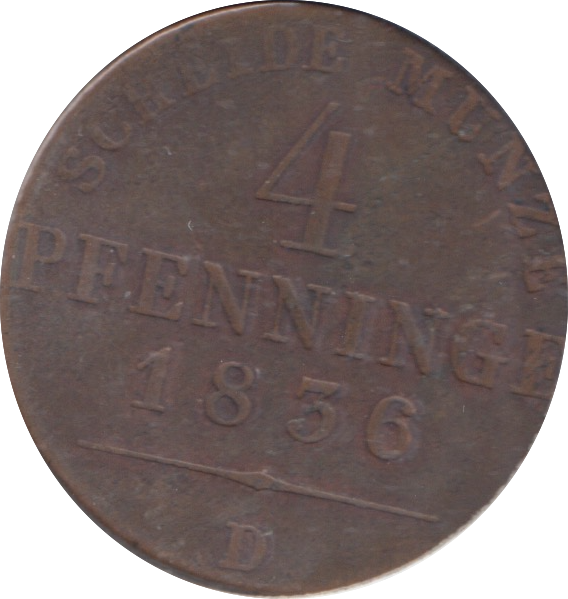 1836 PRUSSIA 4 PFENNING