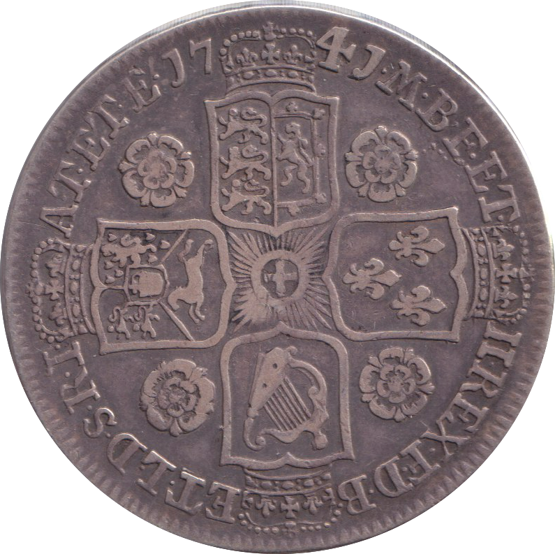 1741 HALFCROWN ( VF )