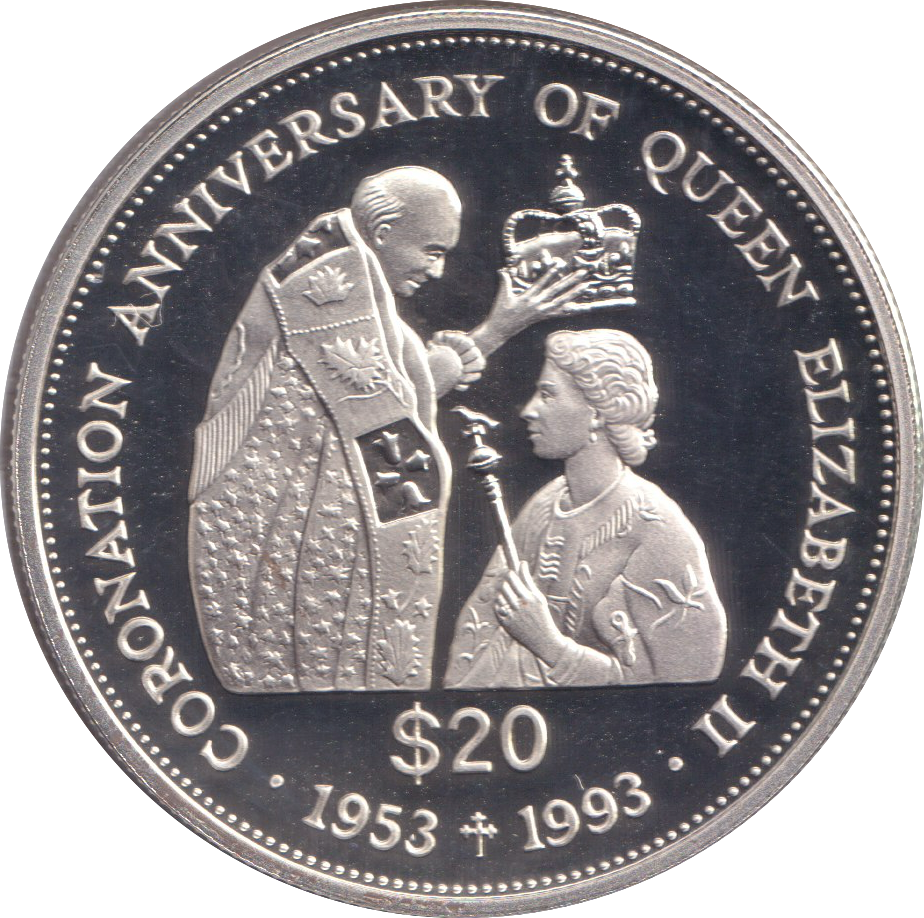 1993 SILVER PROOF TWENTY DOLLAR TUVALU