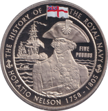 2009 HORATIO NELSON FIVE POUND BAILIWICK OF GUERNSEY