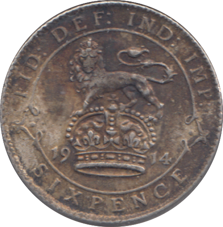 1914 SIXPENCE ( GF )