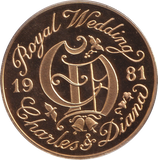1981 ROYAL WEDDING LADY DIANA SPENCER MEDALLION