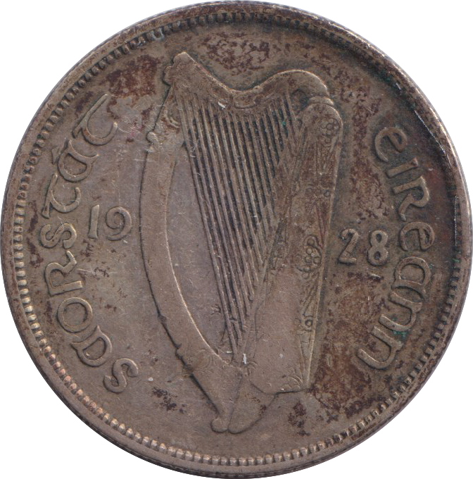 1928 SILVER 2 SHILLING IRELAND