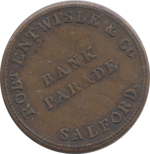 1844 SALFORD FARTHING TEA TOKEN