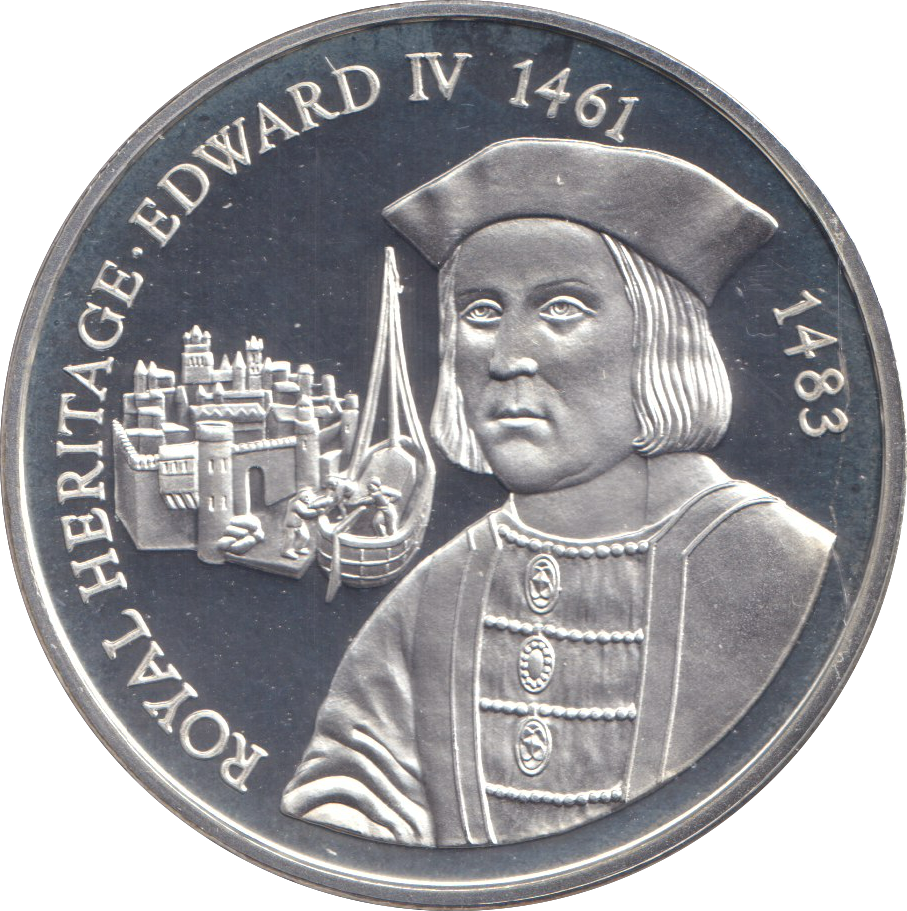1996 SILVER PROOF TWO POUND ROYAL HERITAGE EDWARD IV