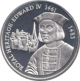 1996 SILVER PROOF TWO POUND ROYAL HERITAGE EDWARD IV