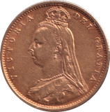 1890 GOLD HALF SOVEREIGN ( GVF )
