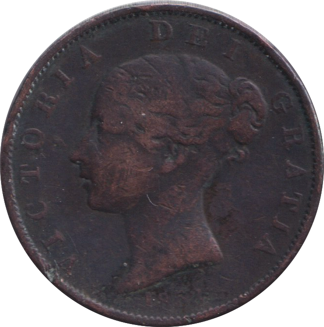 1858 HALFPENNY ( FINE )