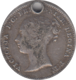 1861 HOLED THREEPENCE ( GF )