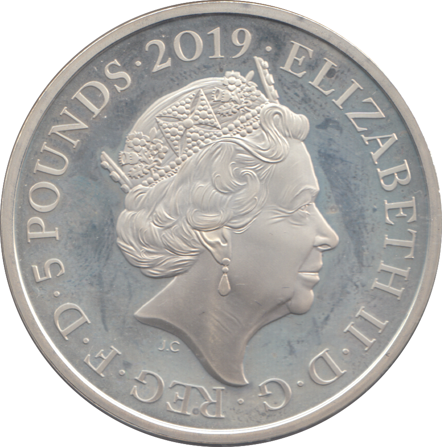 2019 SILVER PROOF FIVE POUNDS TOWER OF LONDON