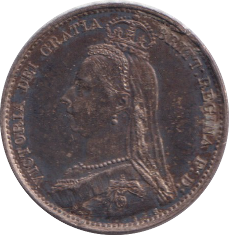 1892 SIXPENCE ( EF )