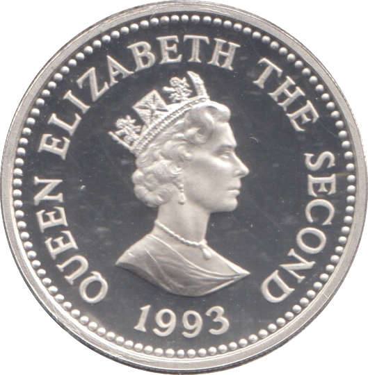 1993 SILVER PROOF ONE POUND CORONATION ANNIVERSARY ALDERNEY
