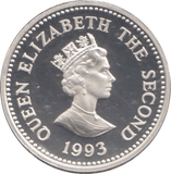 1993 SILVER PROOF ONE POUND CORONATION ANNIVERSARY ALDERNEY