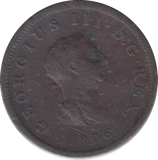 1806 HALFPENNY ( FINE )