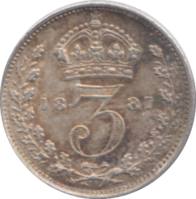 1887 THREEPENCE ( VF )