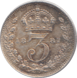 1887 THREEPENCE ( VF )