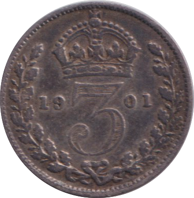 1901 MAUNDY THREEPENCE ( GF )