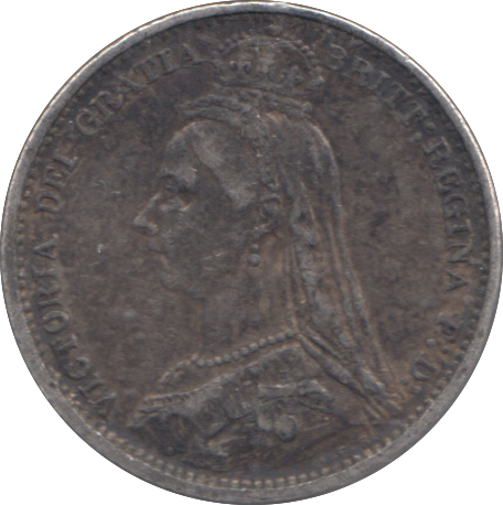 1887 SIXPENCE (  GF )