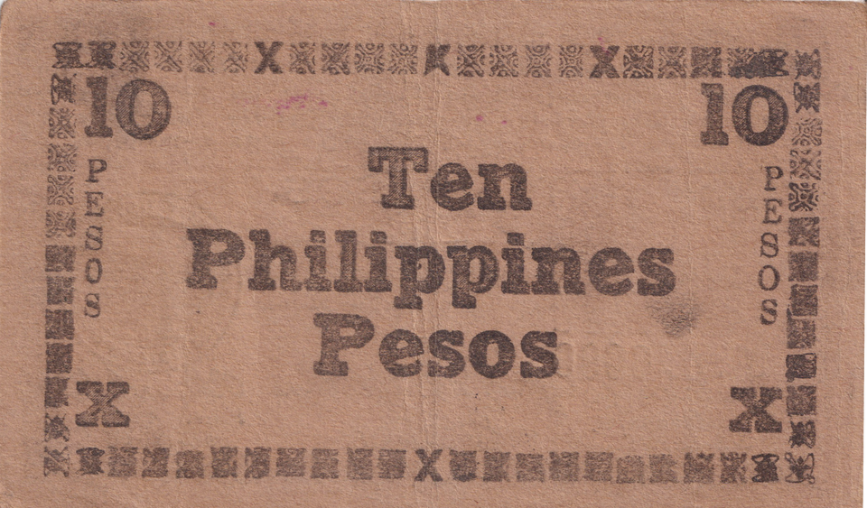 1944 PHILIPPINES TEN PESOS CERTIFICATE REF-1710
