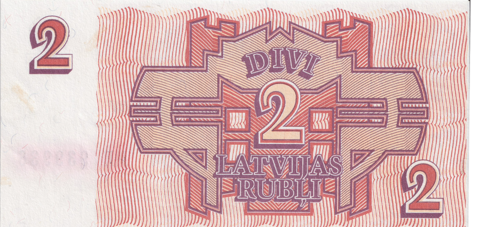 1992 LATVIA 2 RUBLI BANKNOTE REF-1687