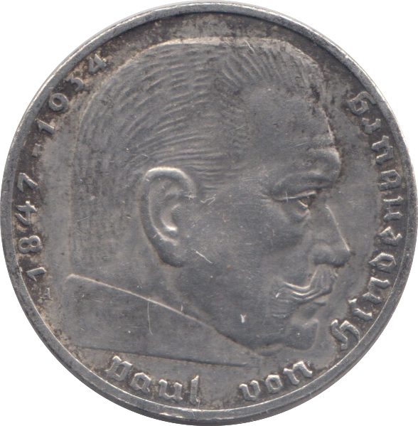 1938 SILVER NAZI GERMANY 2 MARK