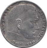 1938 SILVER NAZI GERMANY 2 MARK