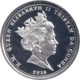 2018 CORONATION ANNIVERSARY SILVER PLATED FIVE POUND TRISTAN DA CUNHA