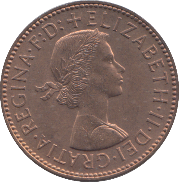 1958 HALF PENNY ( UNC )