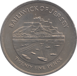 1977 25 PENCE BALIWICK OF JERSEY