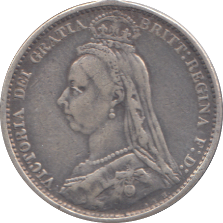 1887 SIXPENCE (  GF )