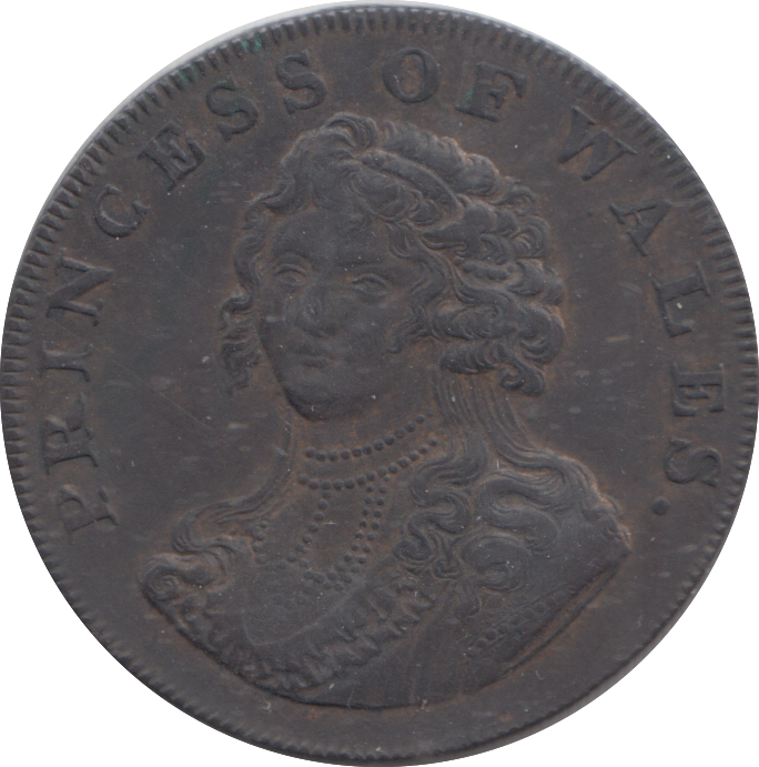 1795 PRINCESS OF WALES HALFPENNY TOKEN