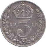 1910 THREEPENCE ( FINE )
