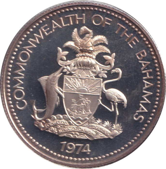 1974 SILVER 50 CENTS BAHAMAS